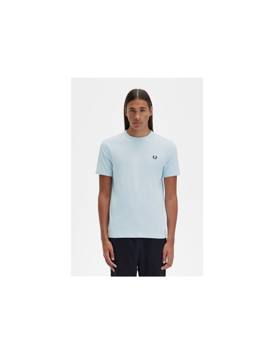 Camiseta Fred Perry Ringer Hombre Azul Claro