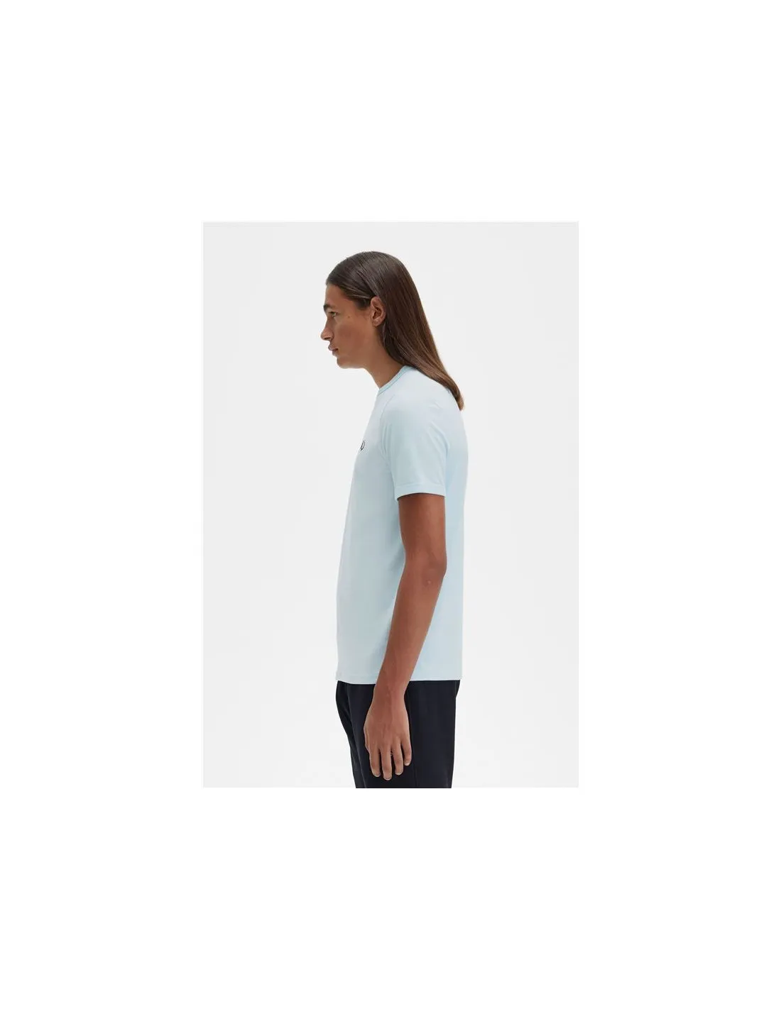 Camiseta Fred Perry Ringer Hombre Azul Claro