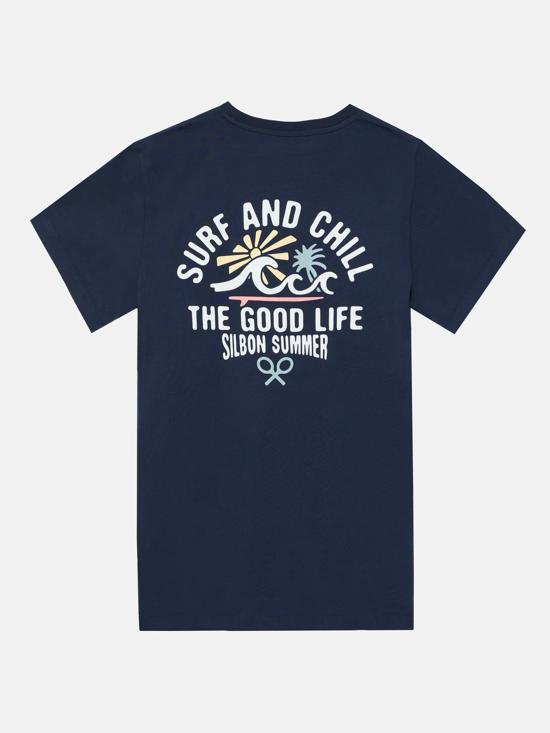 Camiseta surf and chill azul marino