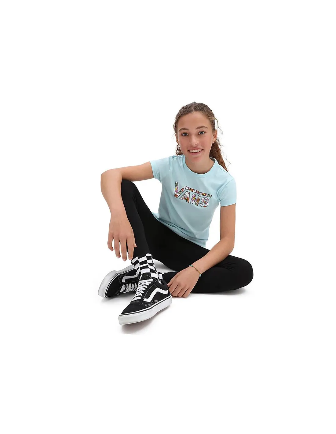 Camiseta Vans Elevated Floral Fill Mini Azul Niña
