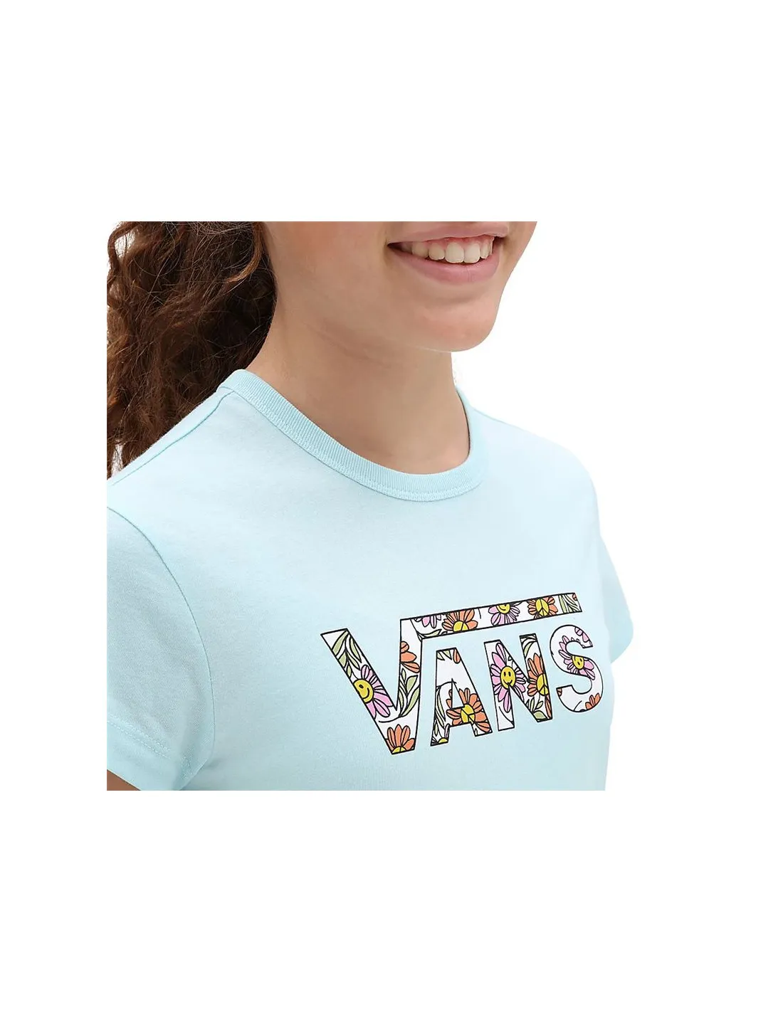 Camiseta Vans Elevated Floral Fill Mini Azul Niña