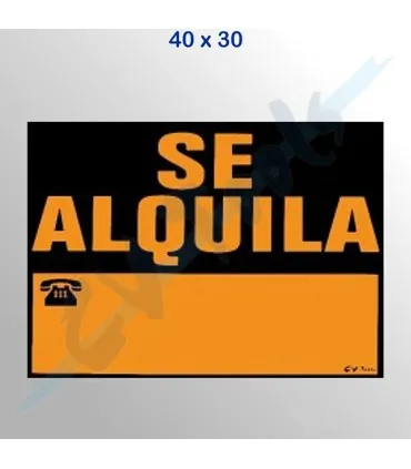 Cartel plastificado se alquila CV TOOLS 40x30cm 241