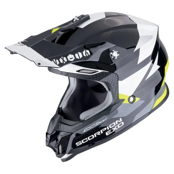 CASCO SCORPION VX16 EVO AIR ROD NEGRO AMARILLO FLUO 