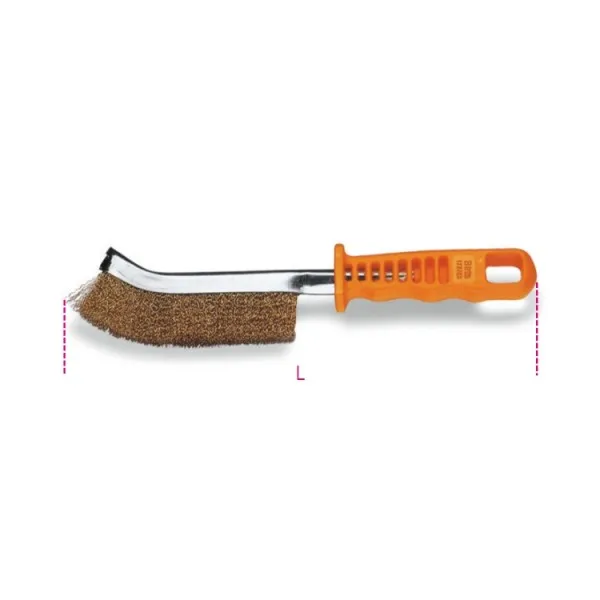 Cepillo curvo con púas de acero latonado