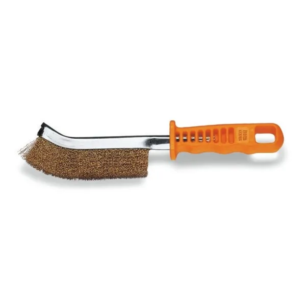 Cepillo curvo con púas de acero latonado