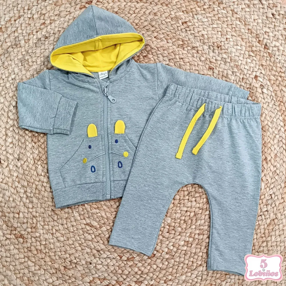 CHANDAL BEBÉ NIÑO GATITO GRIS