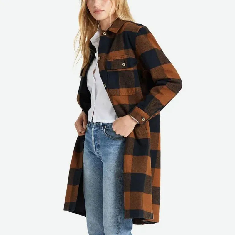 Chaqueta Brixton: Bowery W Long Jacket (Bison)