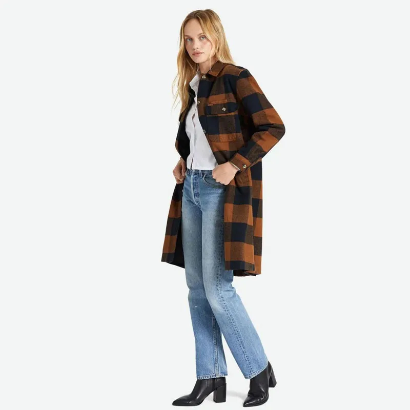 Chaqueta Brixton: Bowery W Long Jacket (Bison)