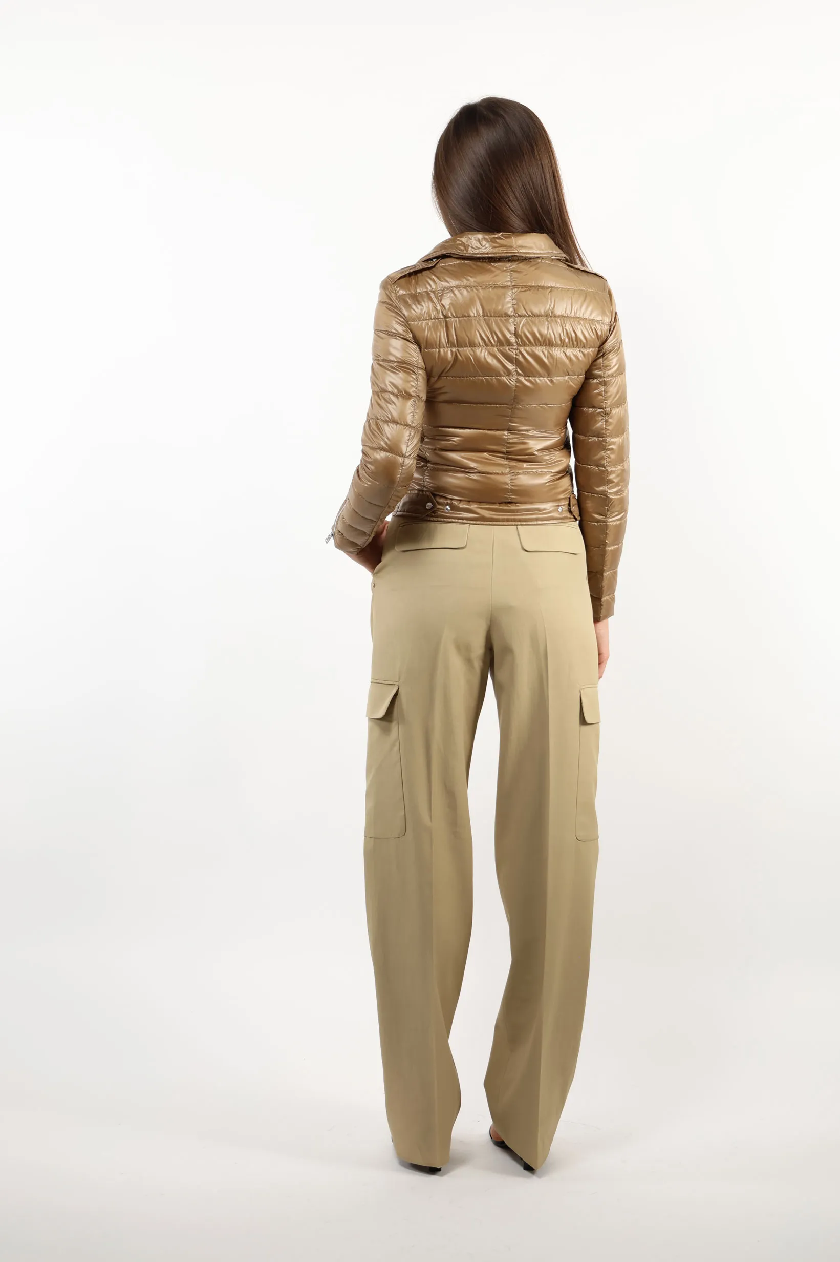 Chaqueta color camel de tejido