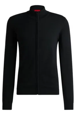 Chaqueta con cremallera regular fit en lana virgen