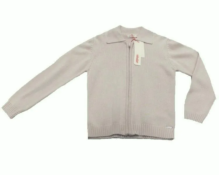 CHAQUETA CREMALLERA PUNTO NIÑO VERANO CÓNDOR  BEIGE