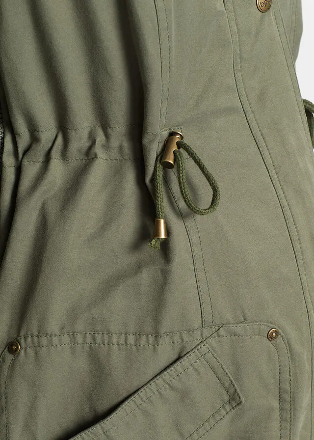 Chaqueta de porteo/chaqueta premamá con forro de punto Verde oliva
