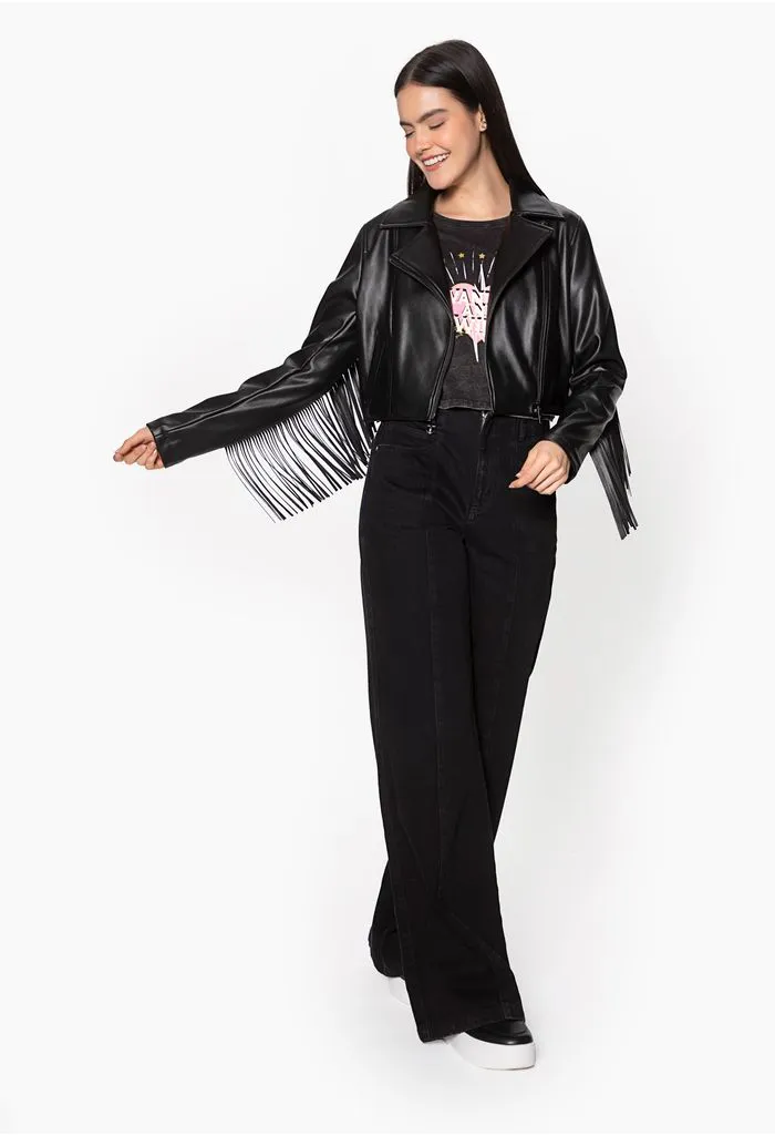 Chaqueta flecos para mujer