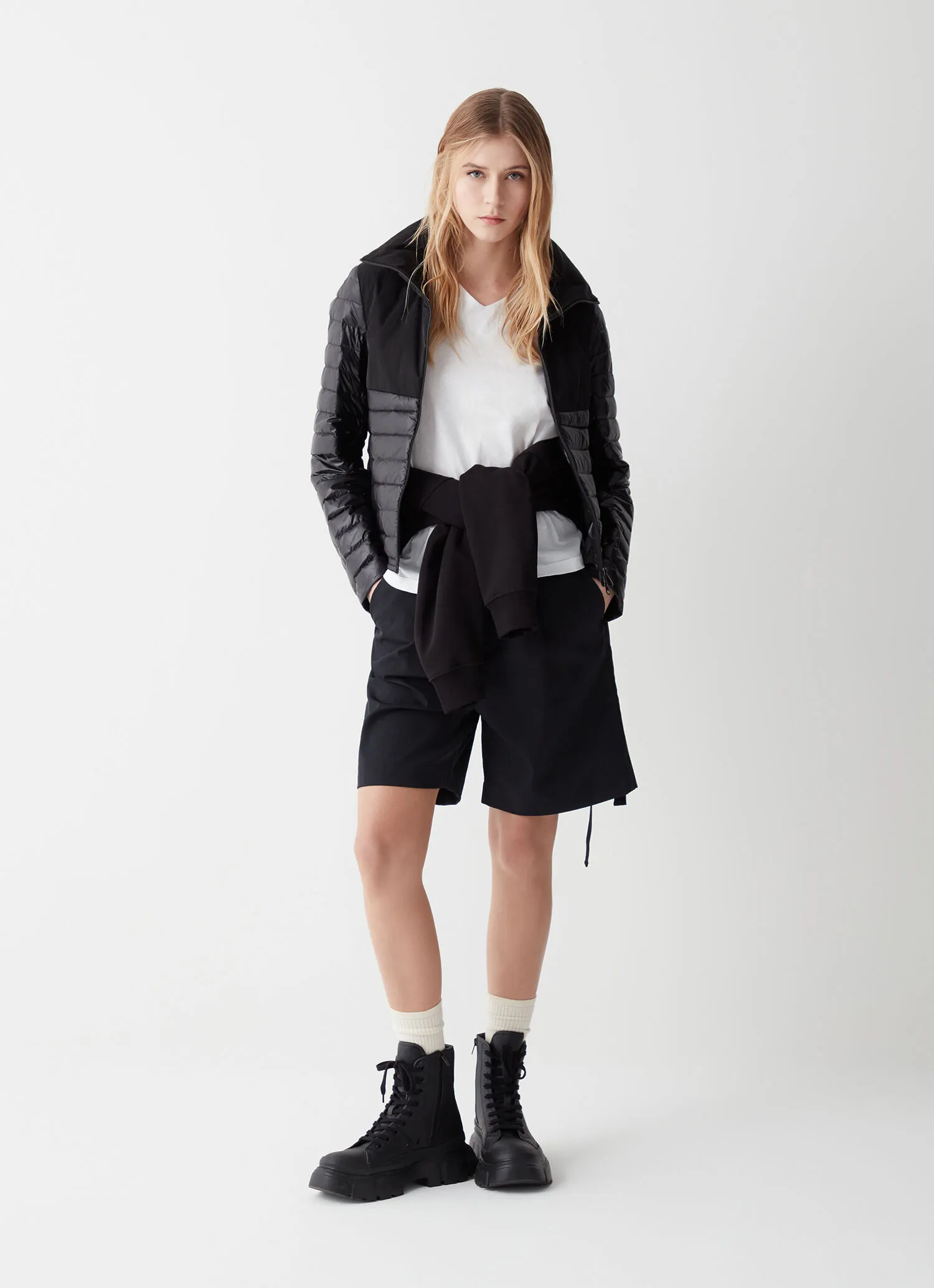 Chaqueta lisa en tejido reciclado
