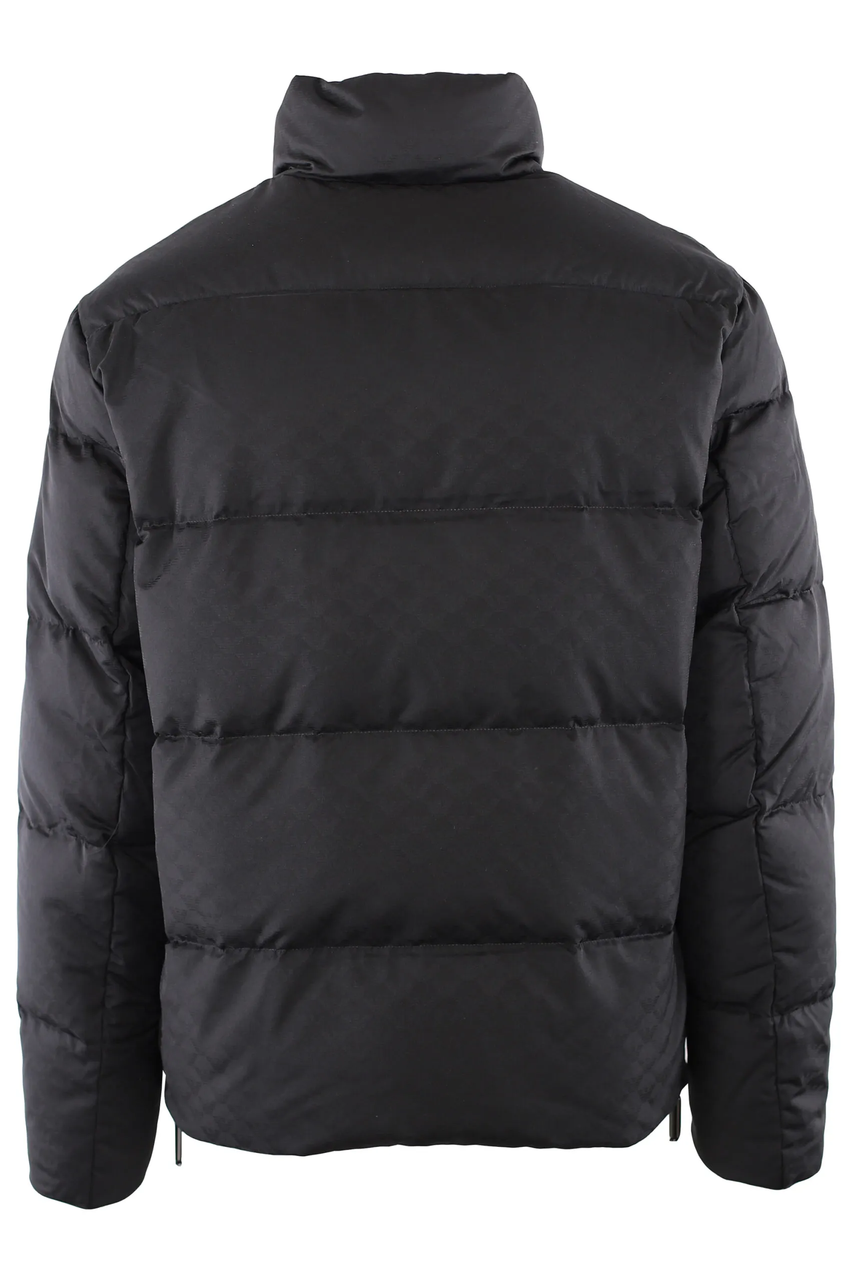 Chaqueta negra acolchada con logo monograma negro