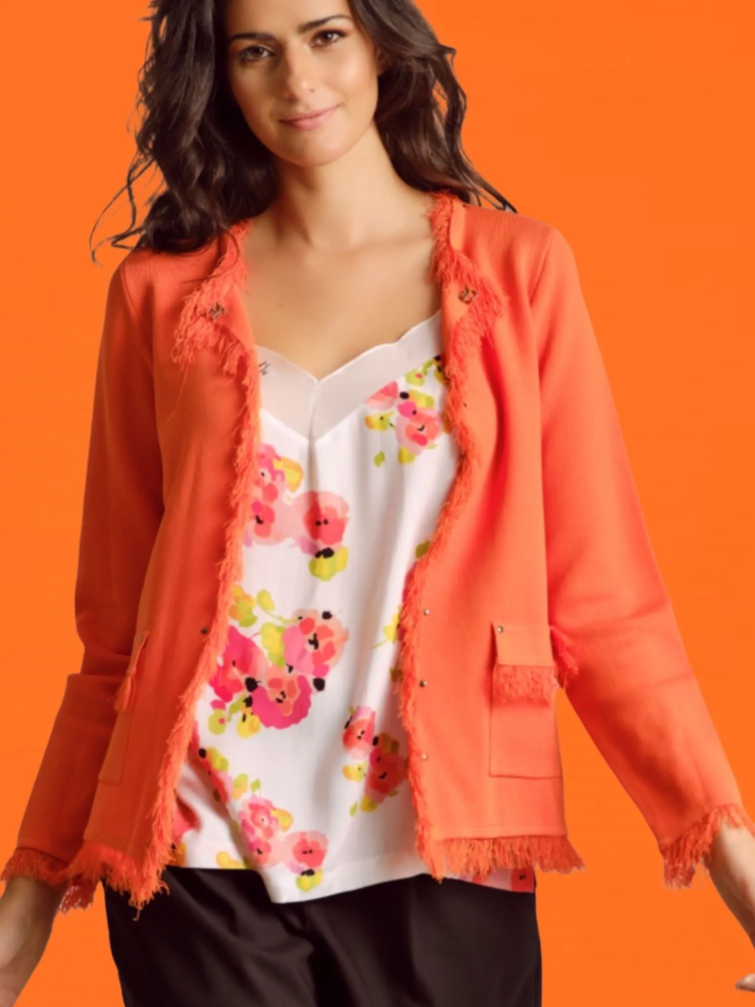 Chaqueta Punto Sheila Naranja