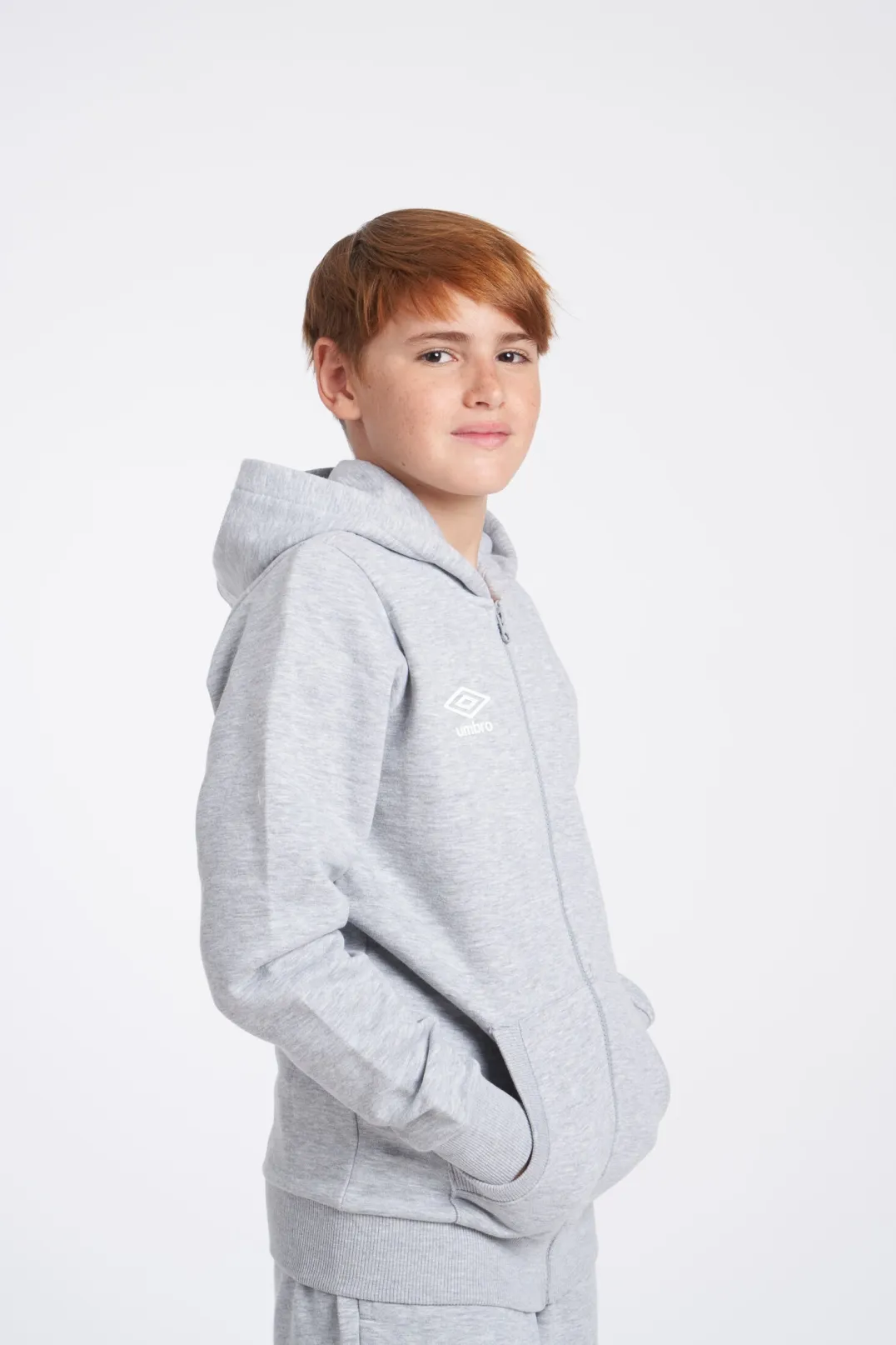 Chaqueta Umbro Wardrobe Zip Through Hoodie Small Logo Junior Grey