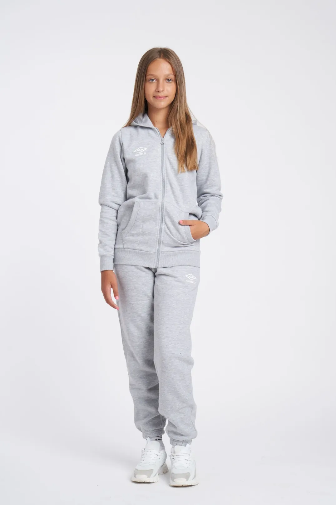Chaqueta Umbro Wardrobe Zip Through Hoodie Small Logo Junior Grey