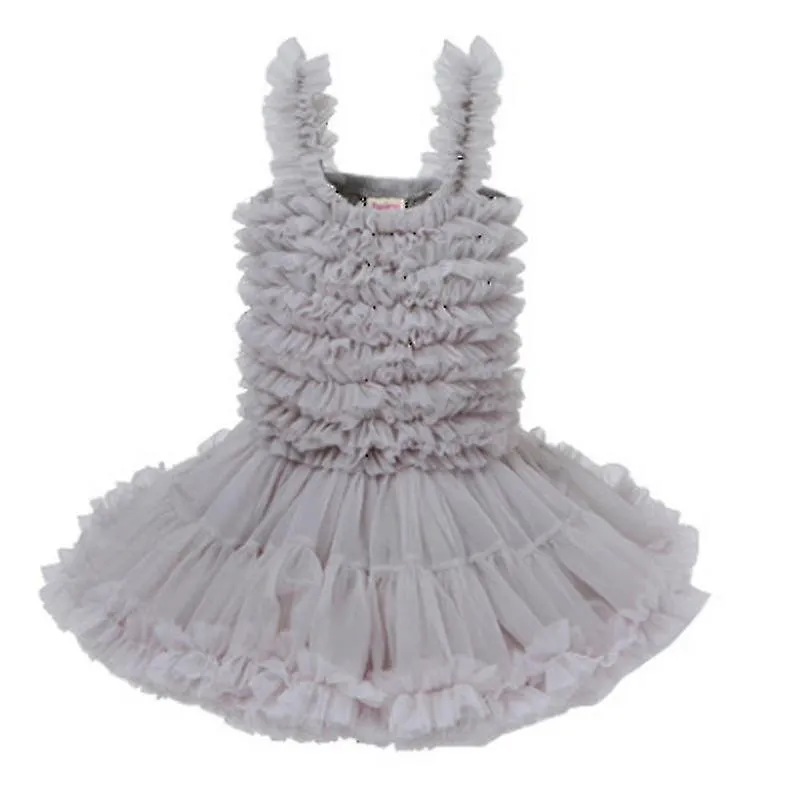 Chica Vestido de fiesta Tutu Tirantes Vestidos de niños Lindo Fantasía Boda Princesa Vestido Cumpleaños Dama de honor Disfraz 18