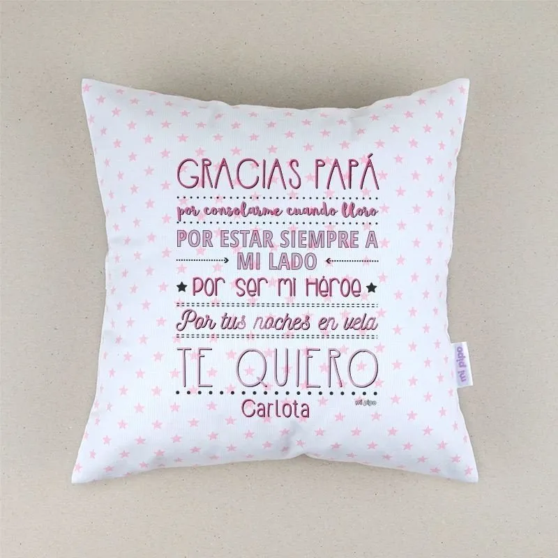 Cojín bebé personalizado Papá Gracias