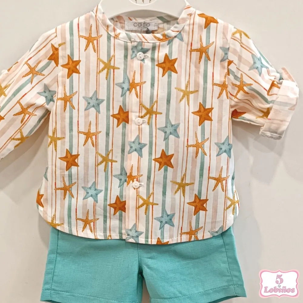 CONJUNTO BEBÉ NIÑO ESTRELLAS DE MAR Coco Acqua