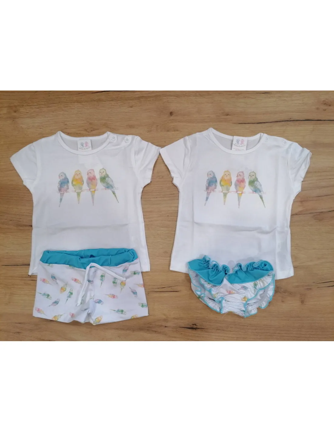 Conjunto de baño para bebé niña Pajaros posados
