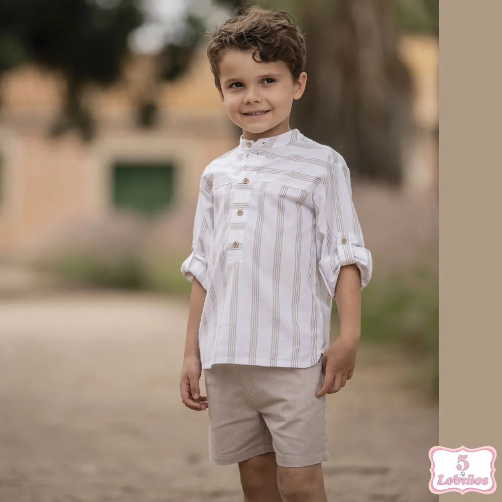 CONJUNTO NIÑO RAYAS TOSTADO Coco Acqua