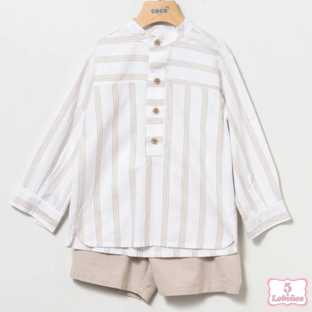 CONJUNTO NIÑO RAYAS TOSTADO Coco Acqua