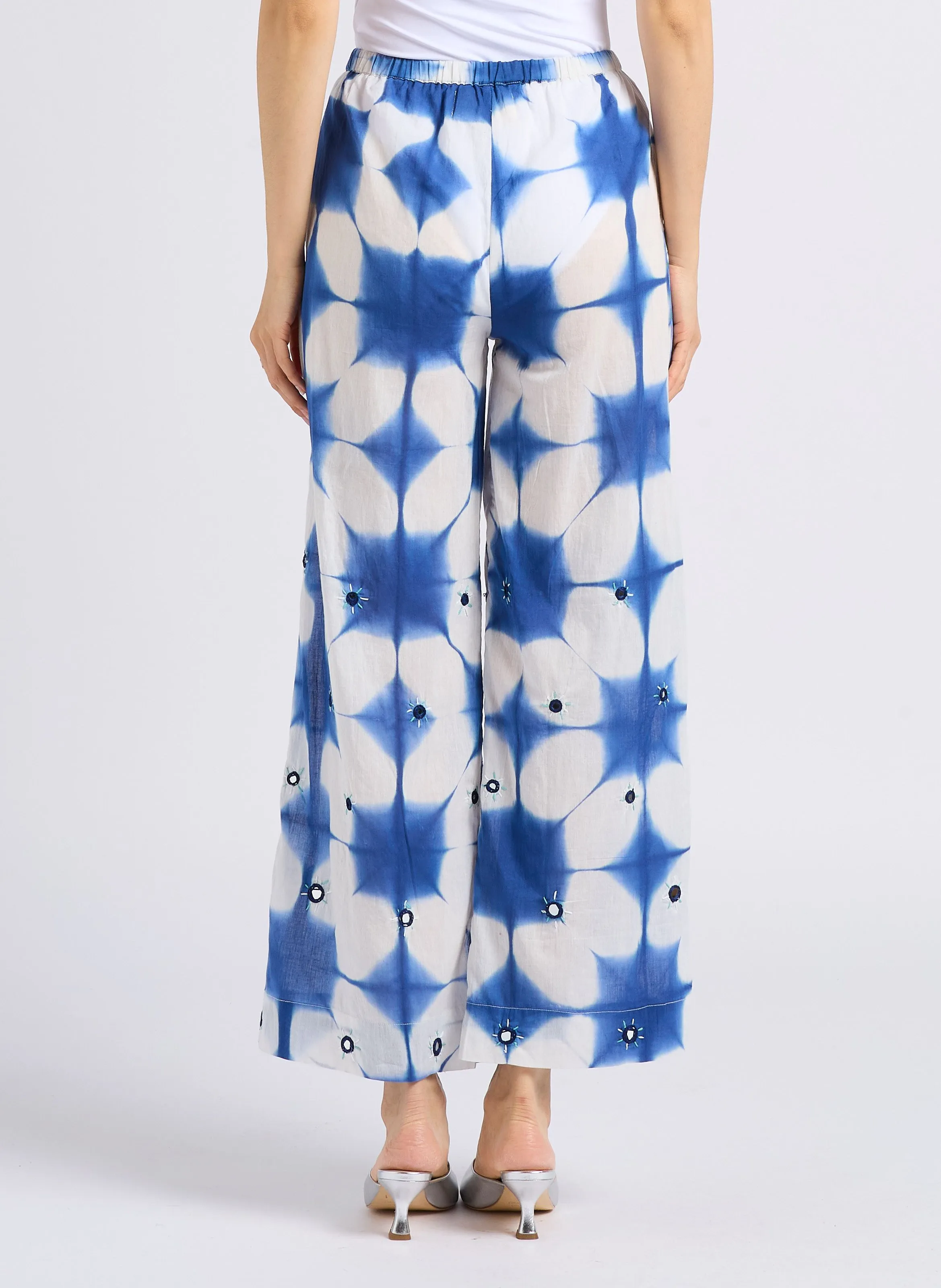 CRAMP  PANTALóN ANCHO ESTAMPADO DE ALGODóN EN AZUL