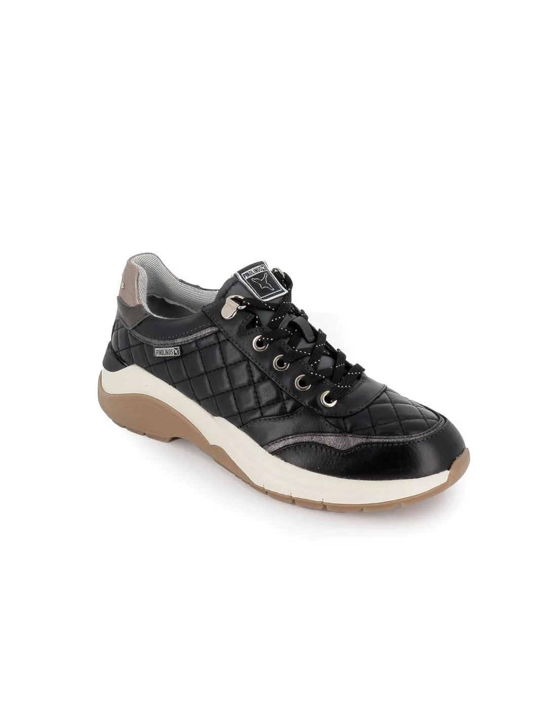 Deportiva casual piel negro plantilla acolchada mujer Pikolinos