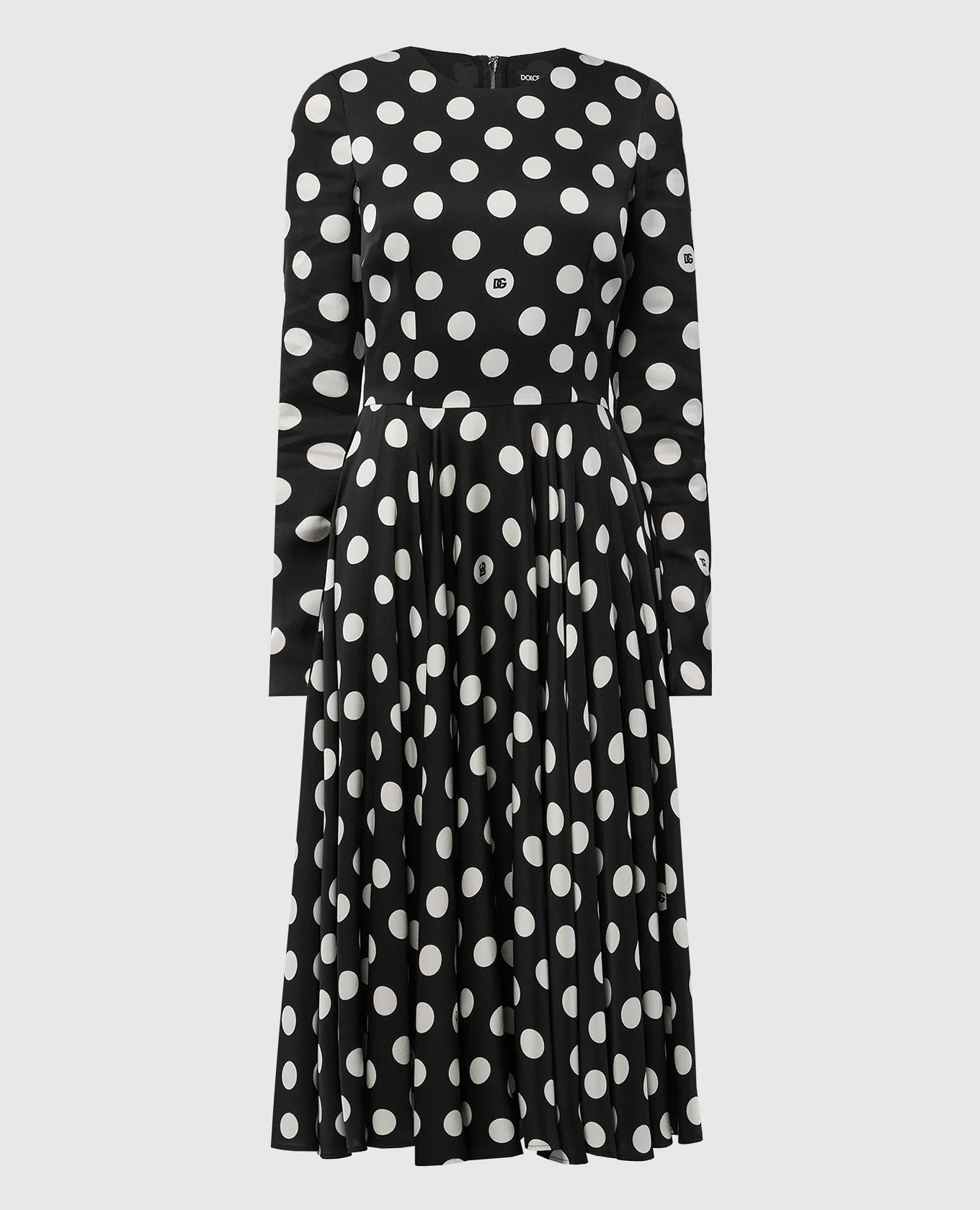 Dolce&Gabbana Black dress made of silk with peas