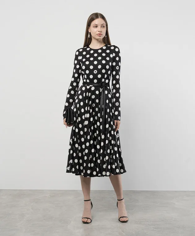 Dolce&Gabbana Black dress made of silk with peas