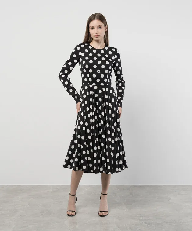 Dolce&Gabbana Black dress made of silk with peas
