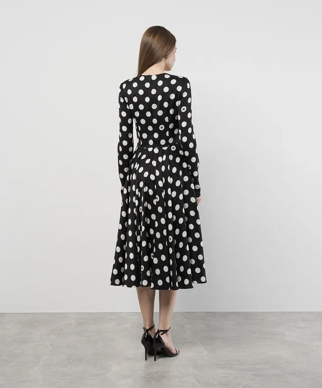 Dolce&Gabbana Black dress made of silk with peas
