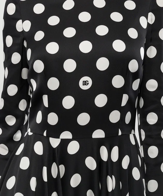 Dolce&Gabbana Black dress made of silk with peas