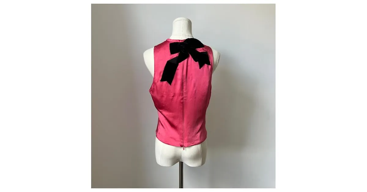 Emporio Armani Top de seda Armani vintage Plata 