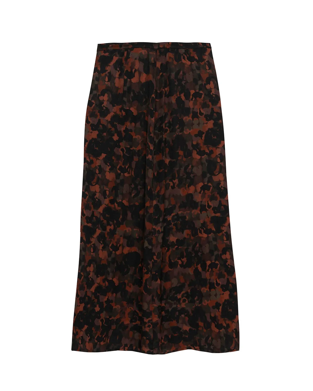 Falda midi estampada evasé con cremallera invisible