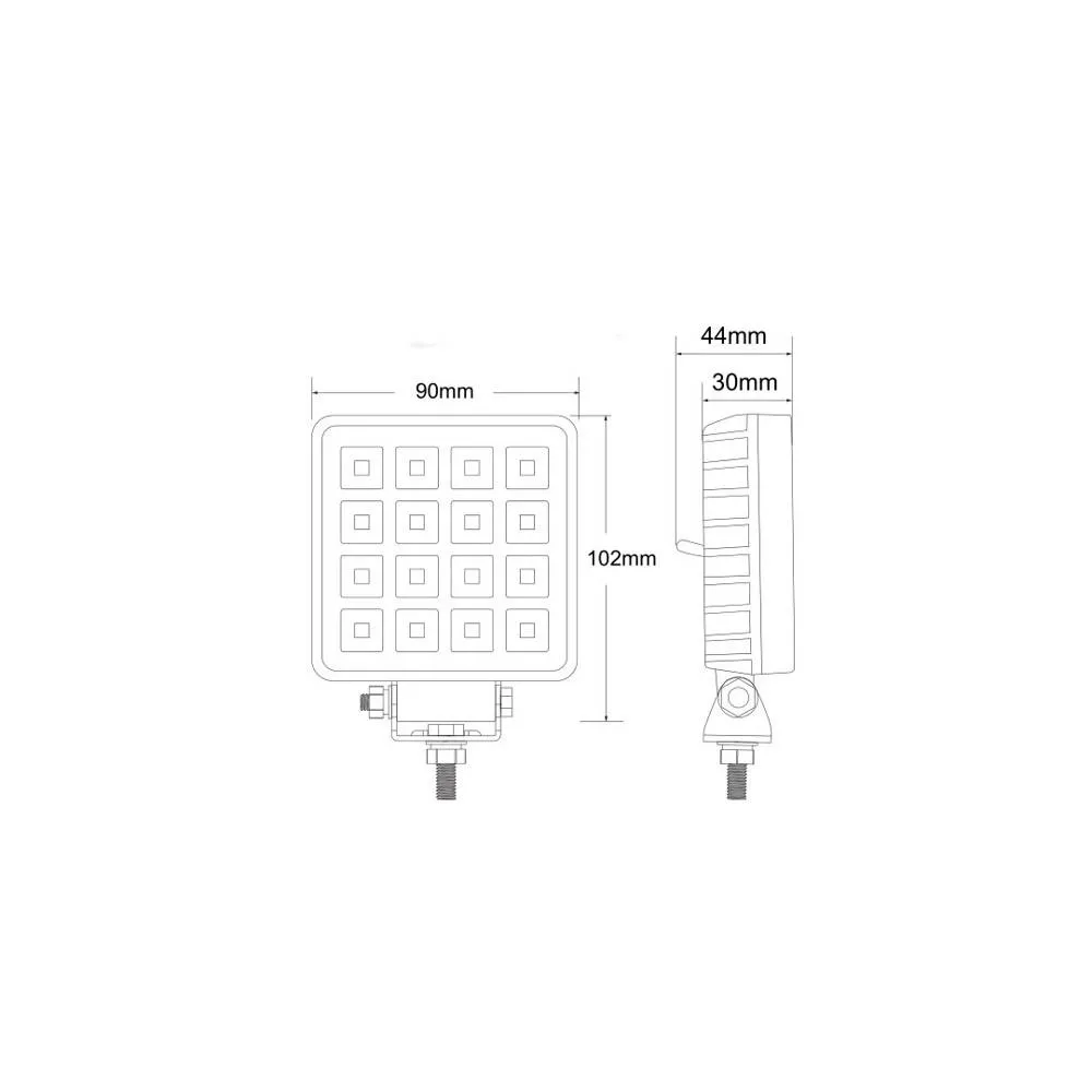 Faro de trabajo 16x LED TruckLED L0154 cuadrado con interruptor