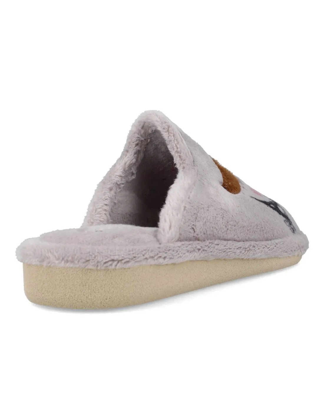 GARZóN  ZAPATILLA CASA EVA PERRITA PARíS GRIS PERLA