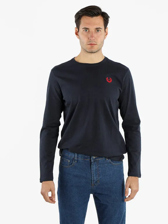 Gian Marco Venturi Camiseta de manga larga con cuello redondo para hombre.
