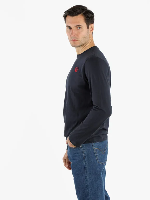 Gian Marco Venturi Camiseta de manga larga con cuello redondo para hombre.