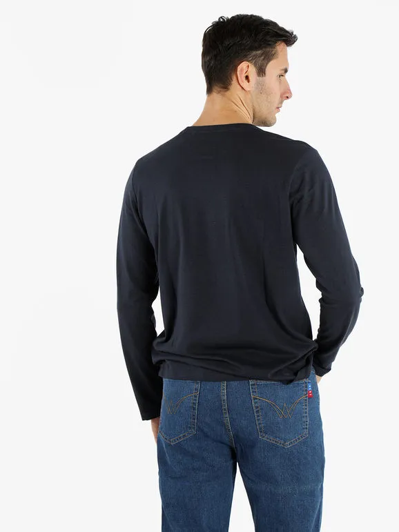 Gian Marco Venturi Camiseta de manga larga con cuello redondo para hombre.