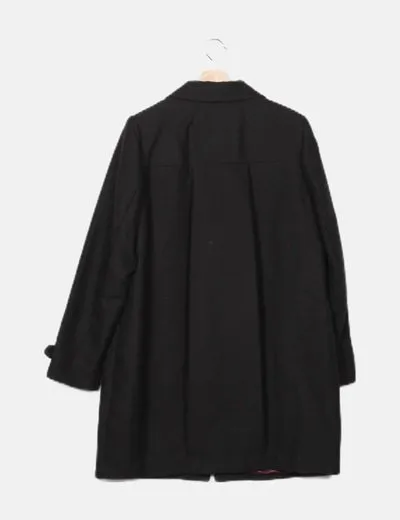 H&M Abrigo negro botones