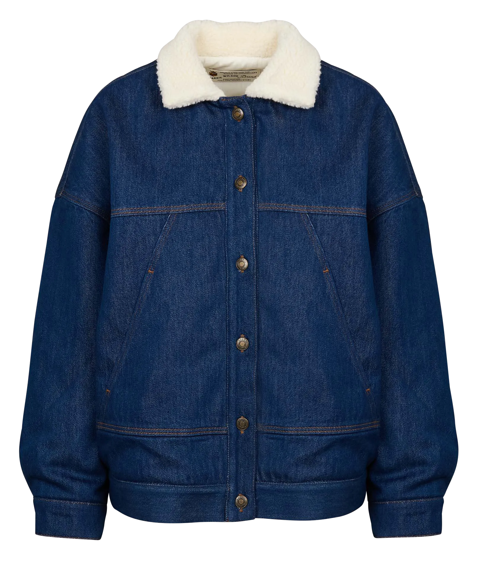 HARRIS WILSON FELICITY  CHAQUETA VAQUERA HOLGADA CON CUELLO CLáSICO DE MEZCLA DE ALGODóN EN AZUL