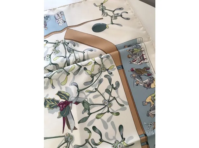 Hermès Nieve de antan Blanco Azul Verde 