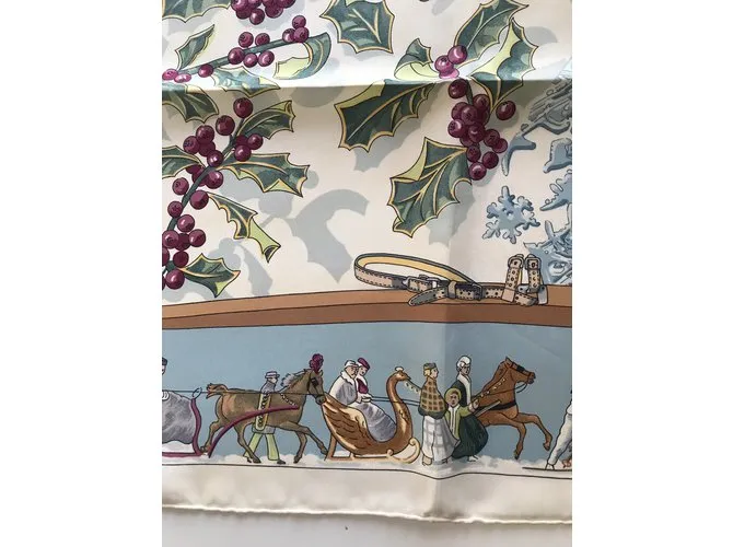 Hermès Nieve de antan Blanco Azul Verde 