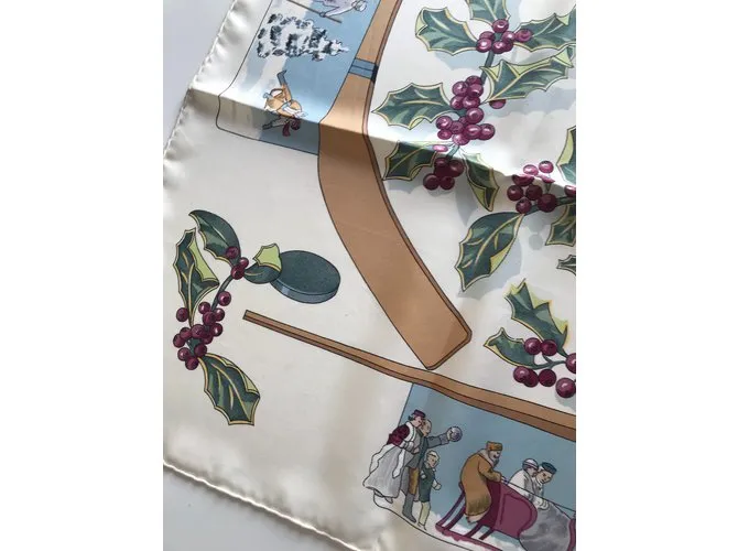 Hermès Nieve de antan Blanco Azul Verde 