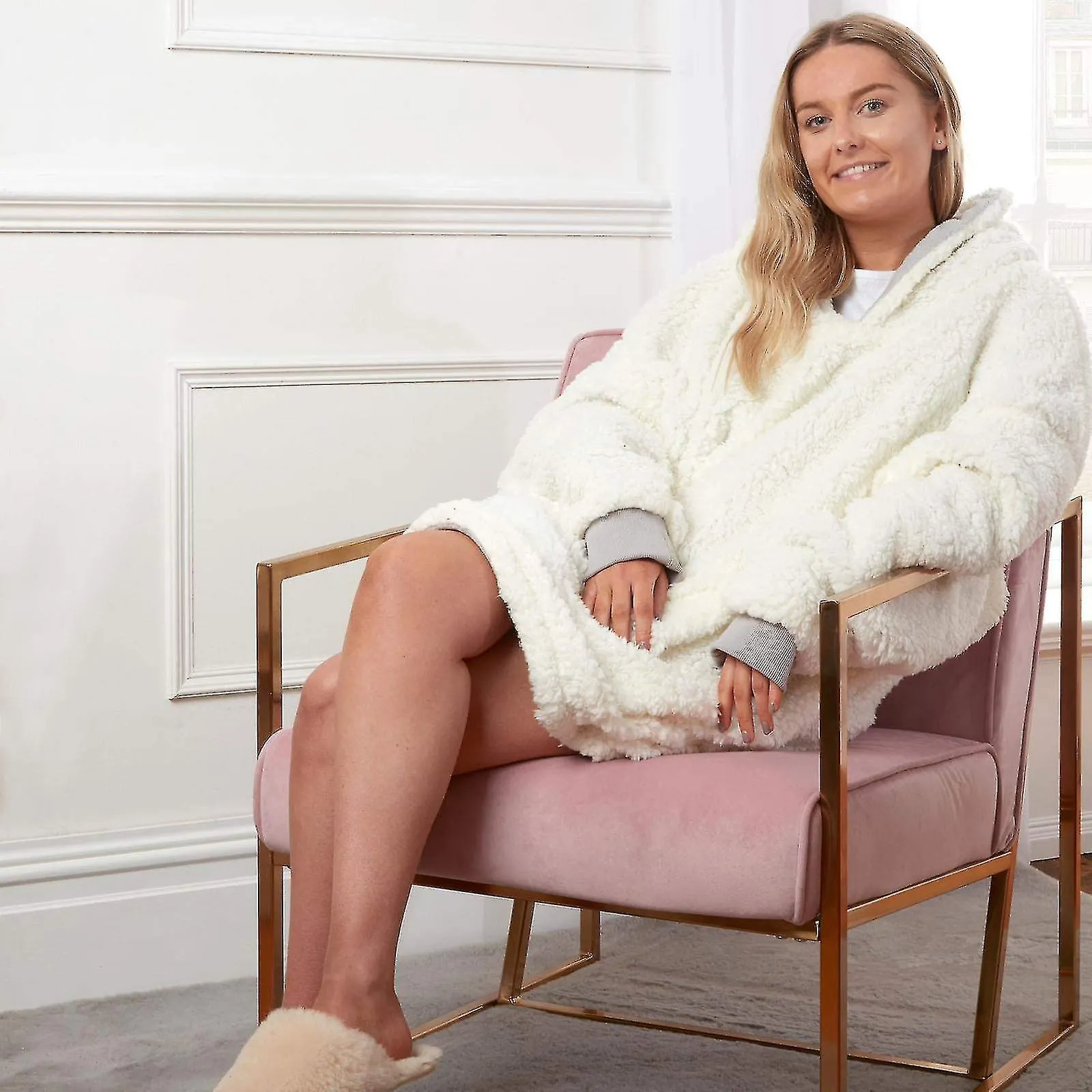 Hoodie Blanket Ultra Soft Sherpa Fleece Warm Cosy Comfy Oversized Wearable Hooded Sweatshirt Throw For Women