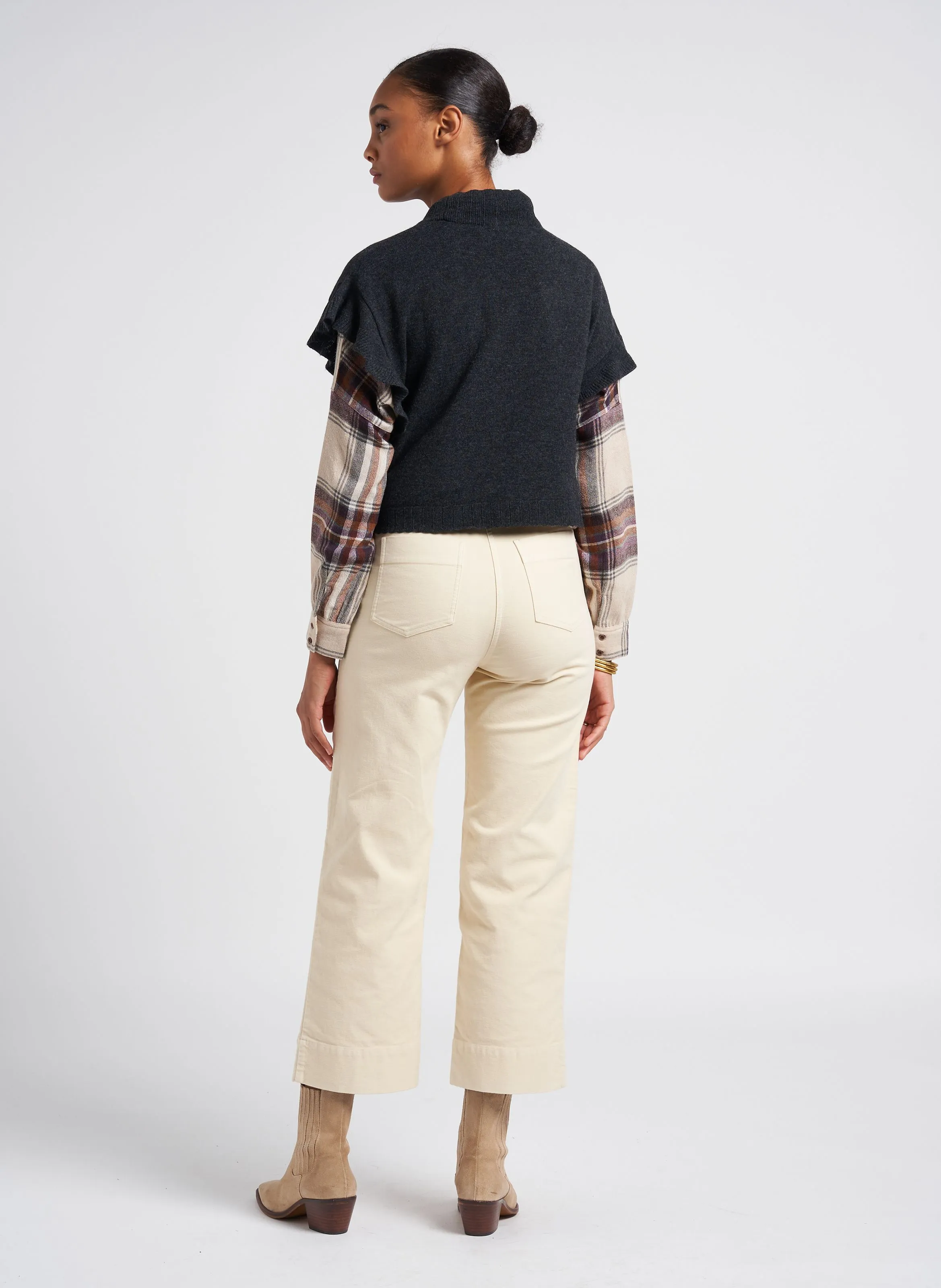 HUDPEACH  PANTALóN RECTO DE MEZCLA DE ALGODóN EN BEIGE