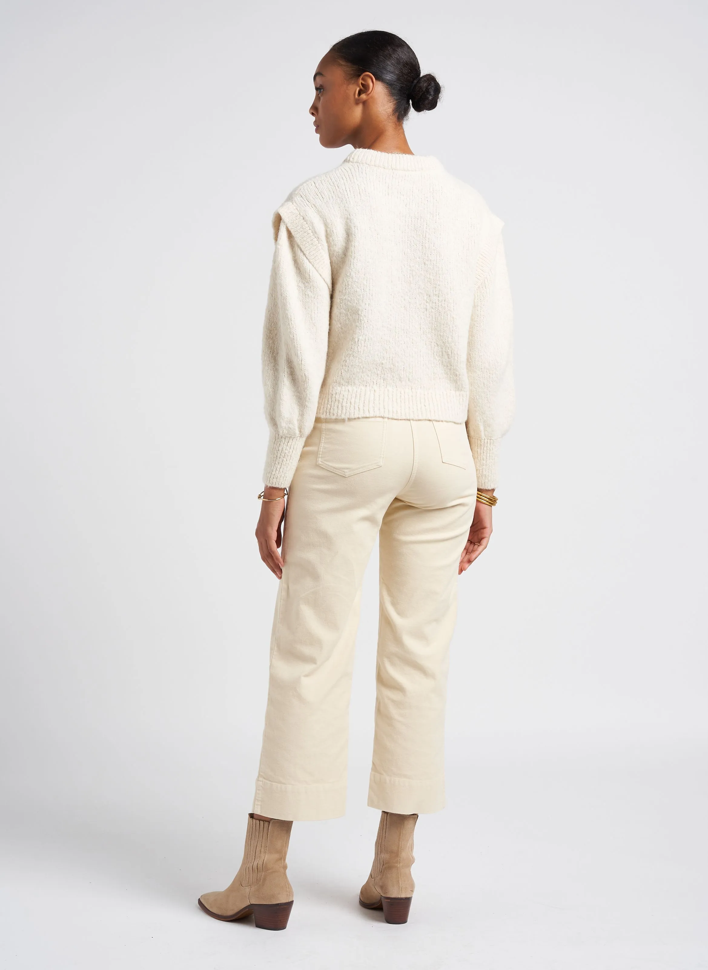 HUDPEACH  PANTALóN RECTO DE MEZCLA DE ALGODóN EN BEIGE